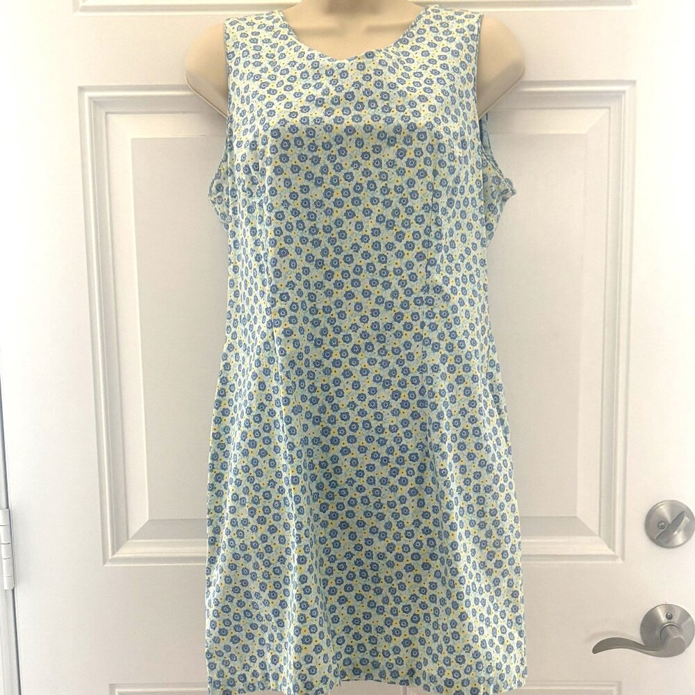 Blue & Yellow Flowered Dress by CDC